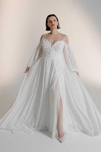 Свадебное платье а-силуэт с рукавами #5183