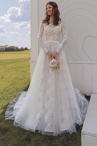 Свадебное платье а-силуэт с рукавами #1997