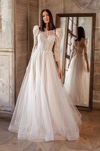 Свадебное платье А-силуэта блестящее #9607