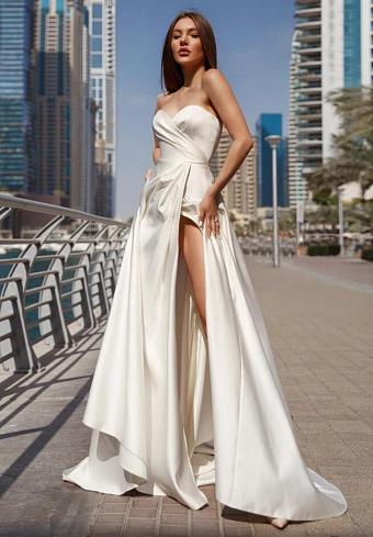 Пышное атласное свадебное платье #1018