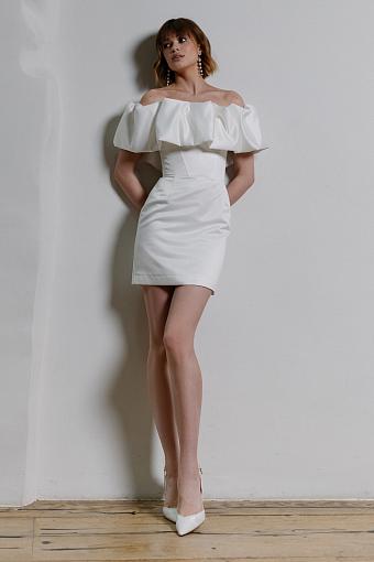 Белое короткое свадебное платье #1080