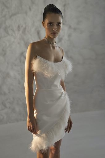 Белое короткое свадебное платье #1097