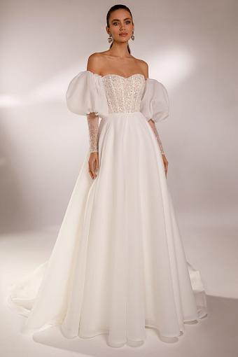 Свадебное платье А-силуэта блестящее #8085