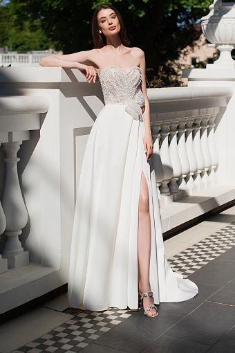 Пышное атласное свадебное платье #7575