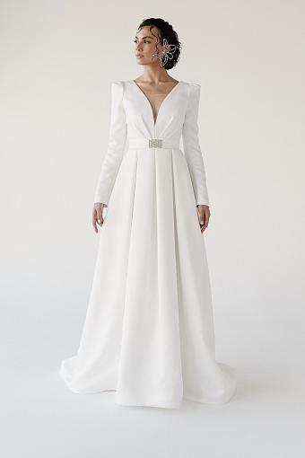 Свадебное платье а-силуэт с рукавами #2080