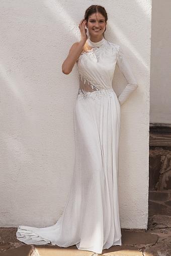 Свадебное платье А-силуэта блестящее #1991