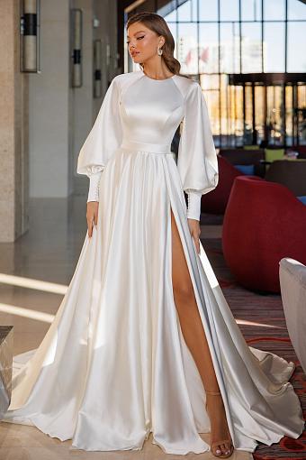 Пышное атласное свадебное платье #5243
