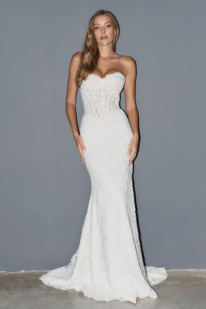 Прямое свадебное платье #3689