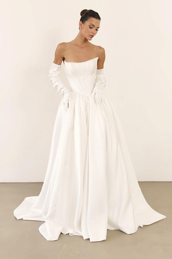 Свадебное платье а-силуэта #3647