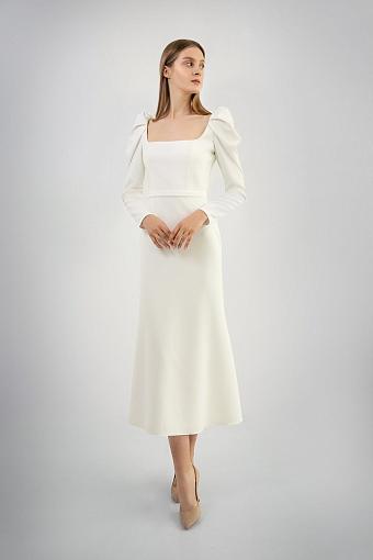 Короткое свадебное платье с длинным рукавом #1617