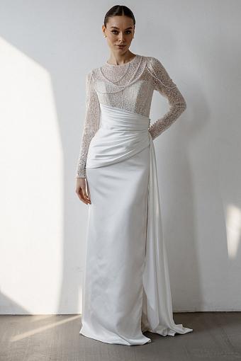 Бежевое свадебное платье #2912