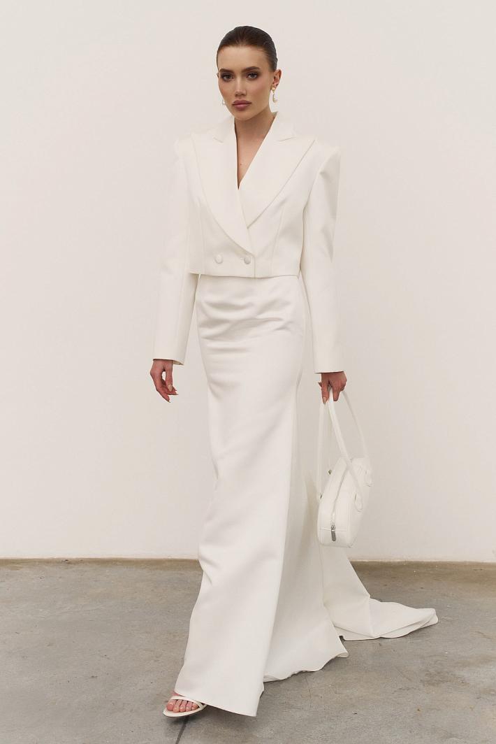 Кружевное свадебное платье со шлейфом #1115