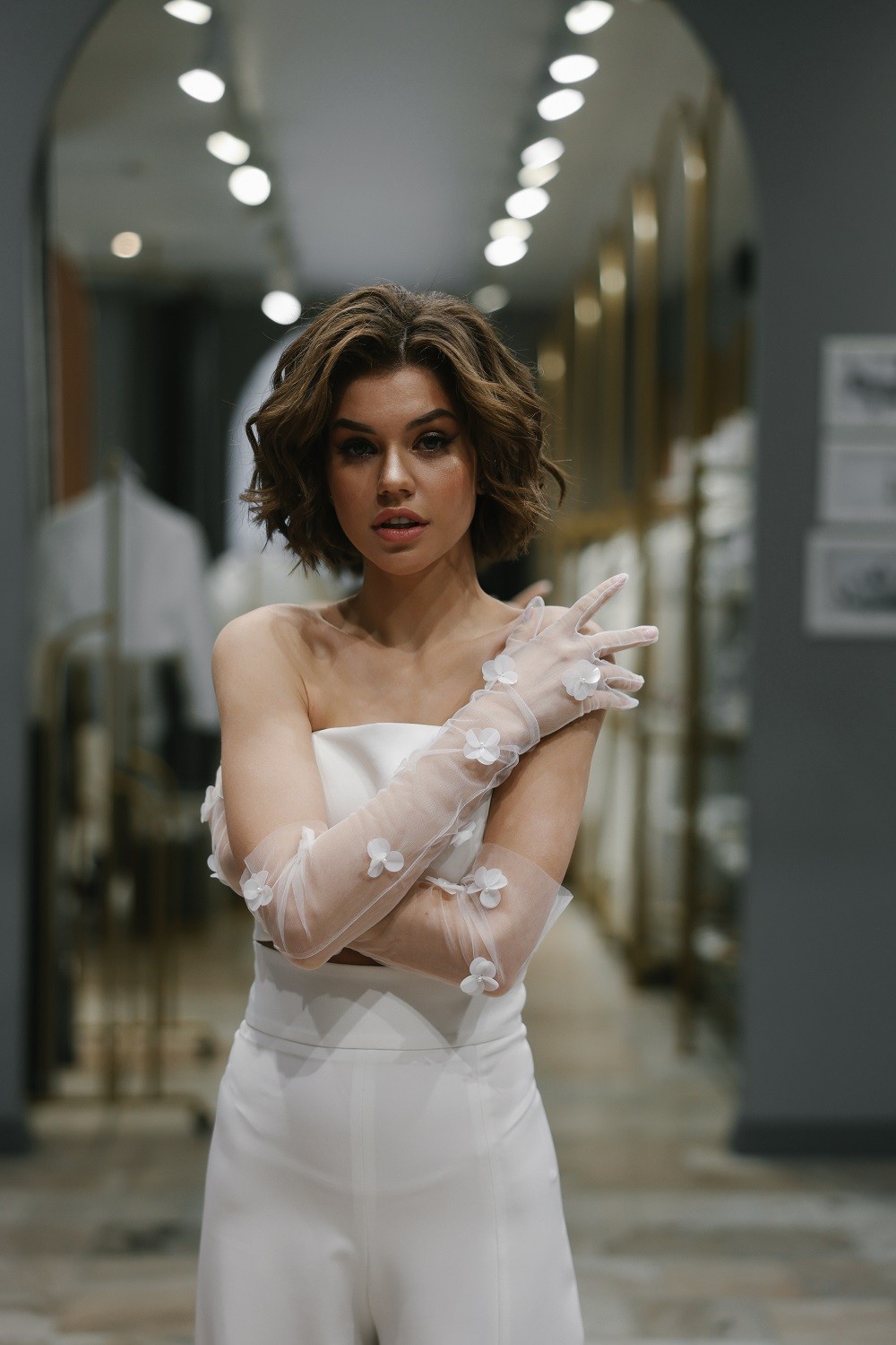 Свадебные перчатки 30033