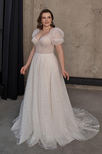 Бежевое свадебное платье #2583