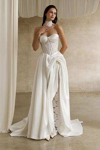 Свадебное платье А-силуэта блестящее #3659