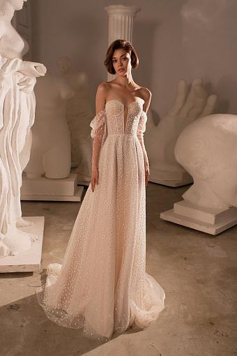 Бежевое свадебное платье #2560