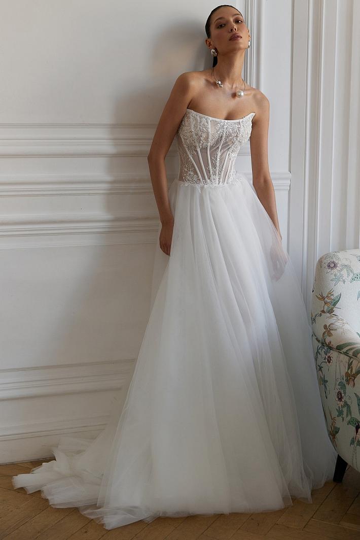 Свадебное платье пышное и блестящее #3641