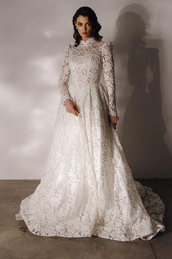Кружевное свадебное платье с длинными рукавами #8707