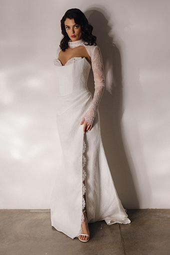 Кружевное свадебное платье с длинными рукавами #5304