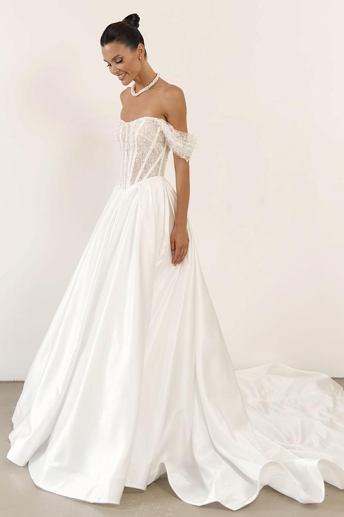 Классическое белое свадебное платье #8653